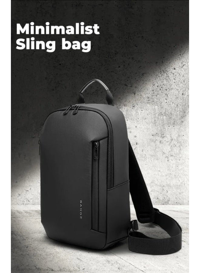 BANGE 3077 Black Hot Selling Wholesale Lightweight Everyday Sling Chest Bag Waterproof Minimalist Ergonomic Crossbody Bag for Men - Image 3